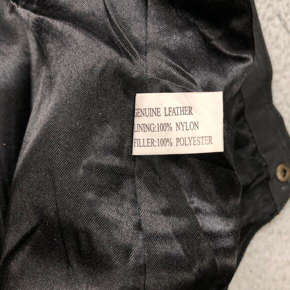 Oscar Piel Perfect Leather USA Flag Motorcycle Vest Mens XL Navy Black Red White - Picture 6 of 9